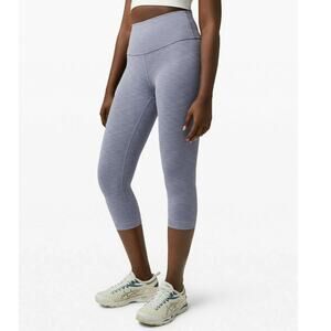 Lululemon Wunder Train HR Crop Leggings Heathered Peri Purple Size 4